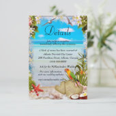 Tropical Beach Floral bruiloft details Informatiekaartje (Staand voorkant)