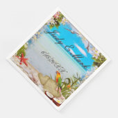 Tropical Beach Floral bruiloft papieren servetten (Hoek)