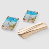 Tropical Beach Floral Trouwprogramma Fans Handwaaier (Niet-gemonteerd)