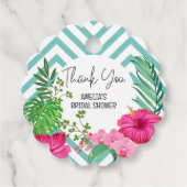 Tropical Beach Floral Vrijgezellenfeest geschenken Bedankjes Labels (Voorkant)