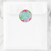 Tropical Beach Floral Vrijgezellenfeest gunst stic Ronde Sticker (Tas)