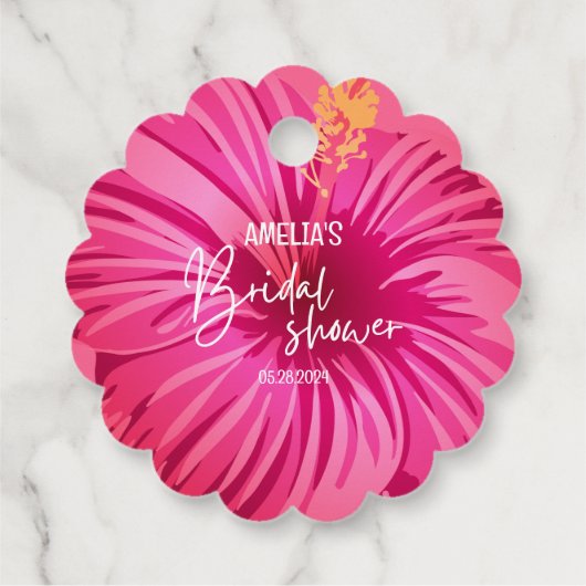 Tropical Beach Floral Vrijgezellenfeest Welkomstbo Bedankjes Labels (Achterkant)