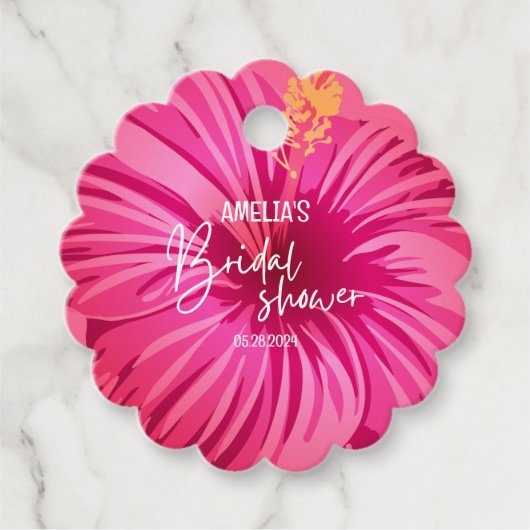 Tropical Beach Floral Vrijgezellenfeest Welkomstbo Bedankjes Labels (Voorkant)