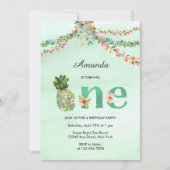 Tropical Beach Floral Waterverf eerste verjaardag Kaart (Voorkant)