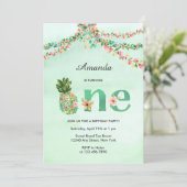 Tropical Beach Floral Waterverf eerste verjaardag Kaart (Staand voorkant)