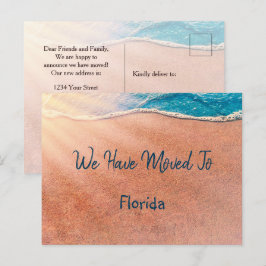 Tropical Beach Florida verhuizen nieuw adres Aankondigingskaart