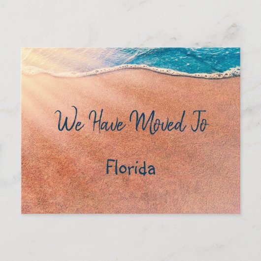Tropical Beach Florida verhuizen nieuw adres Aankondigingskaart (Voorkant)