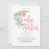 Tropical Beach Flowers Baby shower Kaart (Voorkant)