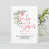 Tropical Beach Flowers Baby shower Kaart (Staand voorkant)