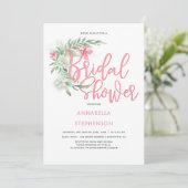 Tropical Beach Flowers Vrijgezellenfeest Kaart (Staand voorkant)