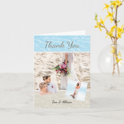 Tropical Beach Foto Dank u kaart (Gele Bloem)