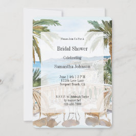 Tropical Beach French Riviera Bridal Shower Kaart