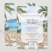 Tropical Beach French Riviera Wedding Kaart (Voorkant / Achterkant)