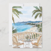 Tropical Beach French Riviera Wedding Kaart (Achterkant)