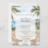 Tropical Beach French Riviera Wedding Kaart (Voorkant)