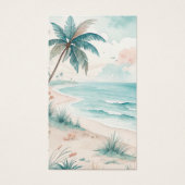 Tropical Beach Funeral Modern Memorial Prayer Kaar Visitekaartje (Voorkant)