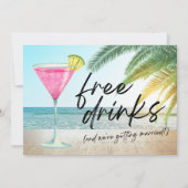 Tropical Beach Funny Wedding Save the Date (Voorkant)