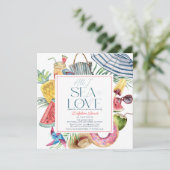 Tropical Beach Gear Umbrella Bridal Shower Kaart (Staand voorkant)