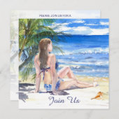 *~ Tropical Beach Generic AR29 ANY EVENT Party Kaart (Voorkant / Achterkant)