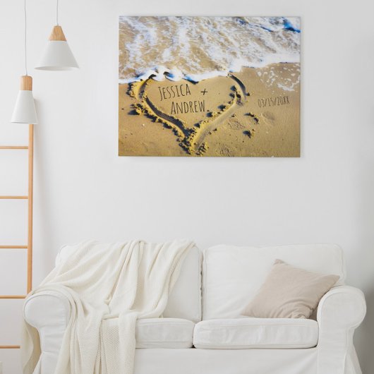Tropical Beach Gepersonaliseerde namen in het Zand Canvas Afdruk
