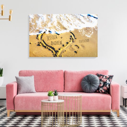 Tropical Beach Gepersonaliseerde namen in het Zand Canvas Afdruk (Insitu (Woonkamer))
