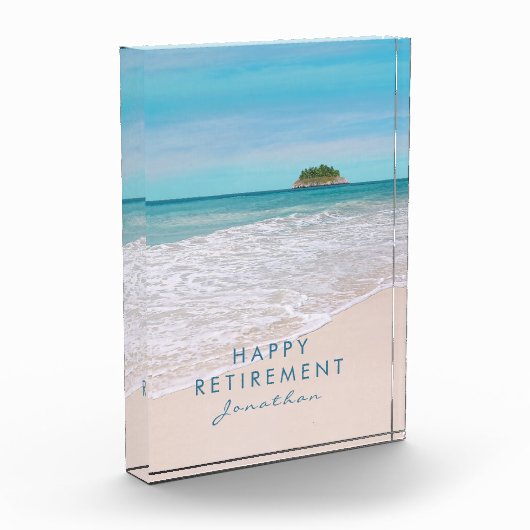 Tropical Beach gepersonaliseerde pensionering Fotoblokken (Links)