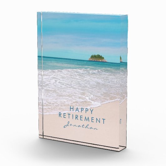 Tropical Beach gepersonaliseerde pensionering Fotoblokken (Rechts)