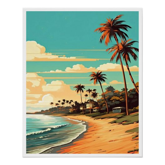 Tropical Beach Glossy Poster (Voorkant)
