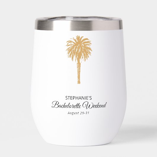 Tropical Beach Gold Palm Bestemming Bachelorette (Achterkant)