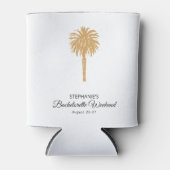 Tropical Beach Gold Palm Bestemming Bachelorette Blikjeskoeler (Voorkant)