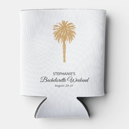 Tropical Beach Gold Palm Bestemming Bachelorette Blikjeskoeler (Voorkant)
