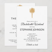 Tropical Beach Gold Palm Bestemming Bachelorette Kaart (Voorkant / Achterkant)