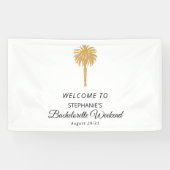 Tropical Beach Gold Palm Bestemming Bachelorette Spandoek (Horizontaal)