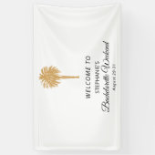 Tropical Beach Gold Palm Bestemming Bachelorette Spandoek (Verticaal)
