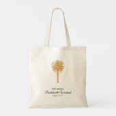 Tropical Beach Gold Palm Bestemming Bachelorette Tote Bag (Achterkant)