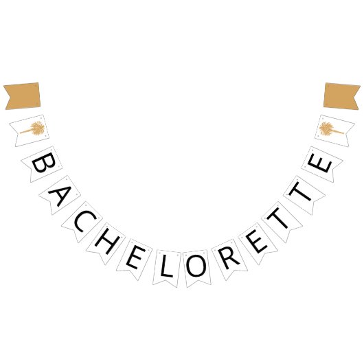 Tropical Beach Gold Palm Bestemming Bachelorette Vlaggetjes (Alle)