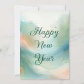 Tropical Beach Gold Sundowner Cocktail Nieuwjaar Kaart (Achterkant)