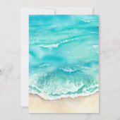Tropical Beach Hart Waterverf Shore Bruiloft Kaart (Achterkant)