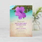 Tropical Beach Hawaiian thema 100e verjaardag Kaart (Staand voorkant)