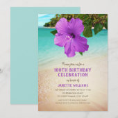 Tropical Beach Hawaiian thema 100e verjaardag Kaart (Voorkant / Achterkant)