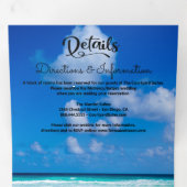 Tropical Beach Hearts Ocean surf Wedding Drieluik Uitnodiging (Binnenzijde eerst)