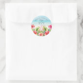 Tropical Beach Hibiscus Papier Bord Ronde Sticker (Tas)