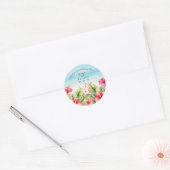 Tropical Beach Hibiscus Papier Bord Ronde Sticker (Envelop)