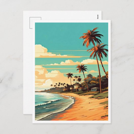 Tropical Beach Holiday Briefkaart (Voorkant / Achterkant)