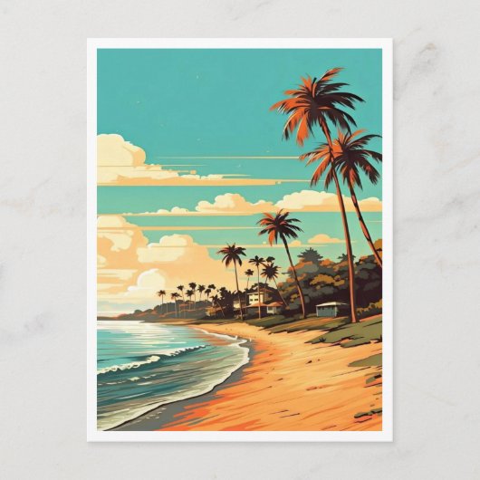 Tropical Beach Holiday Briefkaart (Voorkant)