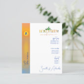 Tropical Beach Honeymoon Fund Couple Shower Menu (Staand voorkant)