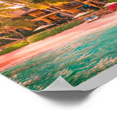 Tropical Beach Hotel met Coconut Trees Poster (Hoek)