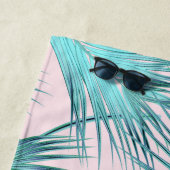 Tropical Beach House Palm fronds met Jouw naam Strandlaken (In situ)