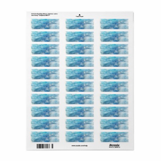 Tropical Beach in Teal Aqua Turquoise Blue Etiket (Full Sheet)