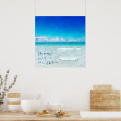Tropical Beach in Teal Aqua Turquoise Poster (Keuken)